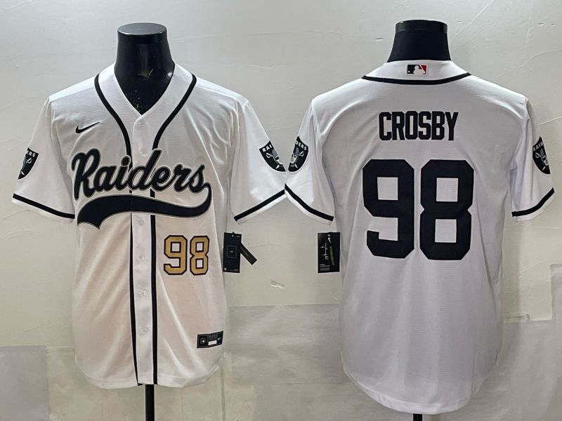 Men 2025 Oakland Raiders #98 Crosby white 3th generation Joint Name Nike Limited NFL Jersey style 001